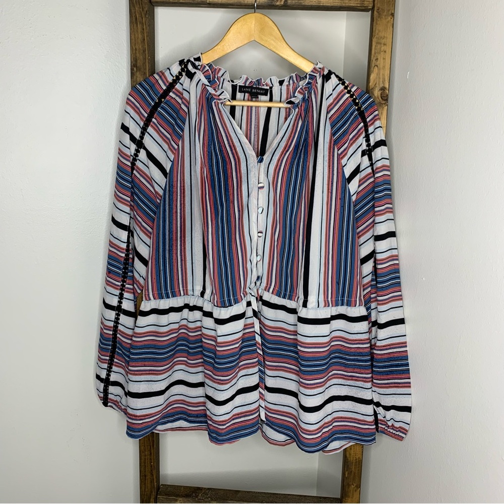 Lane Bryant Striped Multicolor Women's Top 14/16